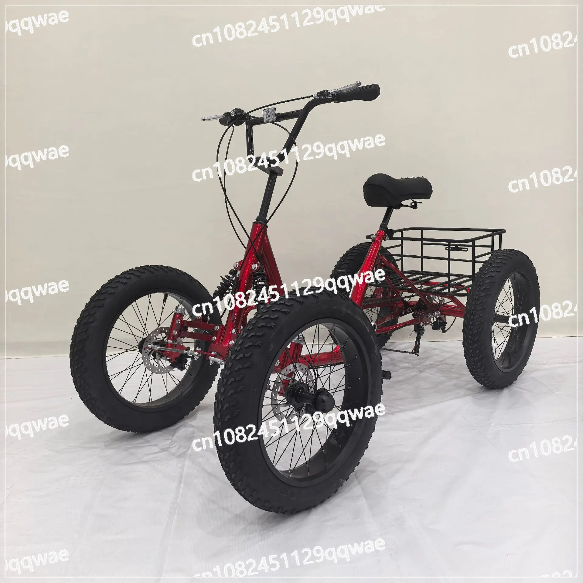 20inch cargo bike fat tire 4 wheel bicycle pedal four wheeler can be used as cargo for city travel with storage basket bicicleta