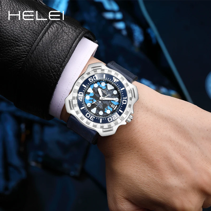 ساعة يد كوارتز مضيئة مقاومة للماء للرجال ، واقيات معصم ، ساعات رياضية فاخرة ، أزياء أصلية