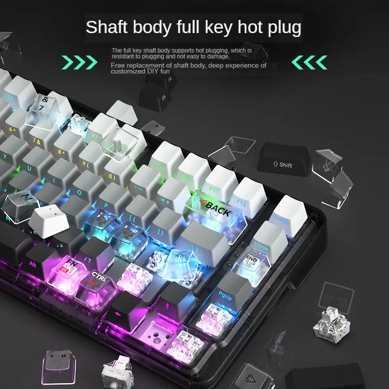 Zifriend ZT82 Mechanical Keyboard Wired Side Engraved RGB Backlit Hot Swappable Gasket Customized E-sports Game Keyboard