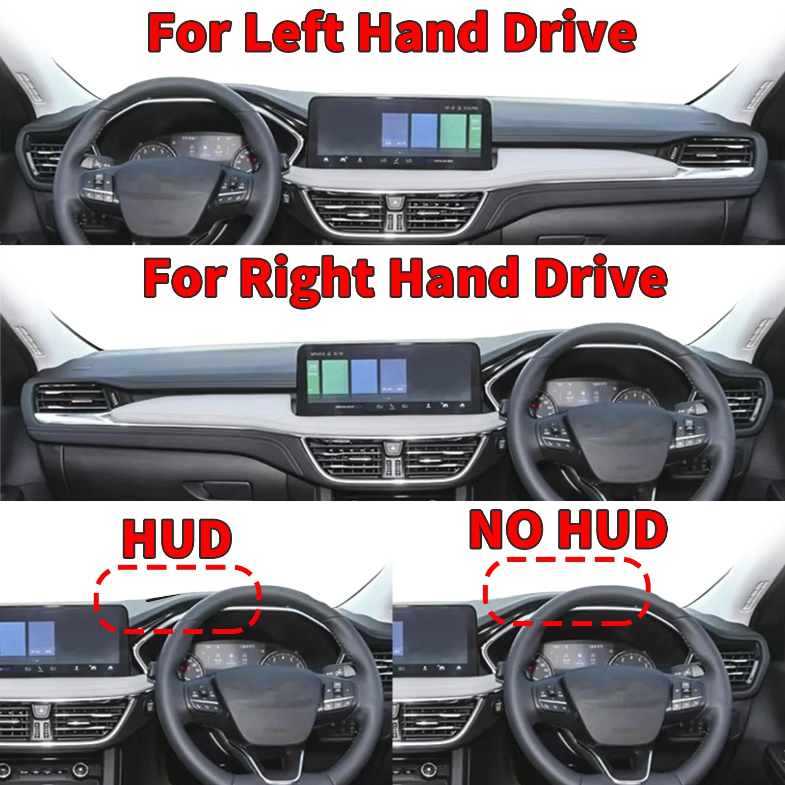 

for Ford Escape Kuga MK4 2020-2024 Dashboard Cover Sun Shade Protector Dashmat Anti-Glare UV Block Carpet Mat Dash Mat