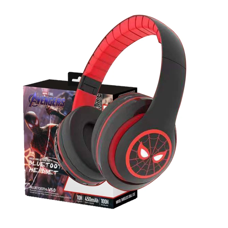 Auriculares inalámbricos Marvel Spiderman, Disney, Mickey, Bluetooth, sonido envolvente, estéreo, Auriculares plegables para ordenador portátil, 2023