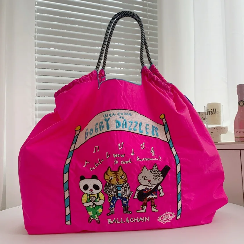 Designer de gato banda tote náilon bolsa de ombro feminina corda alça bolsas e bolsas 2023 marcas shopper sacos para mulheres hobos embreagem