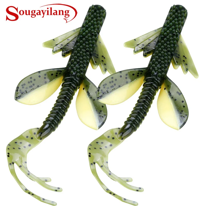 Sougayilang 2Pc Swimbait Worm  Fishing Lure 10g 125mm Soft Fishing Lure Saltwater/Freshwater Fishing Wobblers Bait