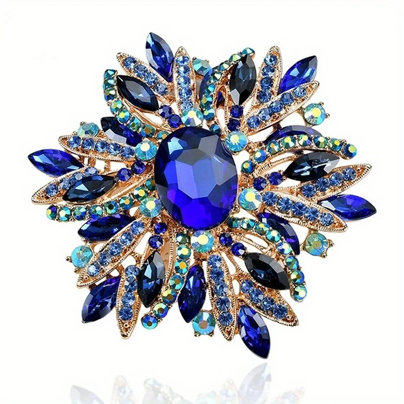 Luxury Full Rhinestone Exaggerated Brooch Badges For Women Men Fashion Classic Vintage Party Banquet Pin Jewelry