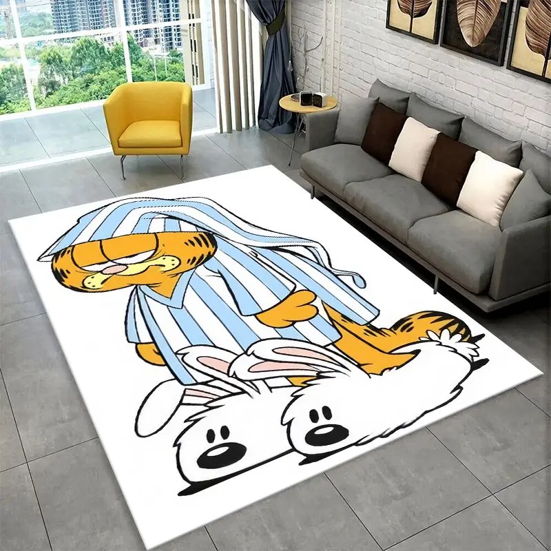 Kawaii G-Garfield Cartoon Cat Living Room Non-Slip Area Rug Soft Carpet for Bedroom Kids Playroom Sofa,Home Decor Doormat Gift