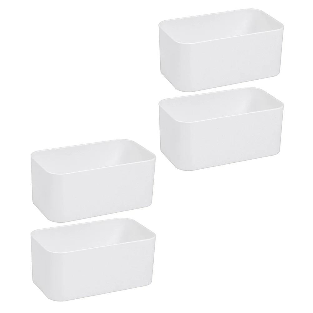 

4 Pcs Adhesive Wall Mount Storage Box Crate Self-Adhesive Organizer Multipurpose Abs