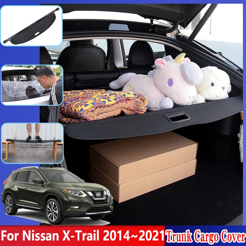 Car Trunk Cargo Cover For Nissan X-Trail T32 Accessories 2014~2021 2020 Retractable Shield Partition Privacy Shades Car Interior