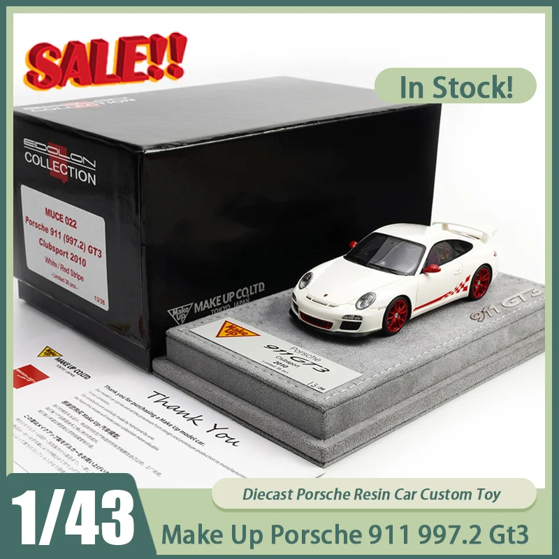 

Новинка на складе, макияж 1:43, Porsche 911 997.2 Gt3, желтая этикетка, смола, ограниченная серия, литые под давлением украшения Porsche, игрушки на заказ для детей