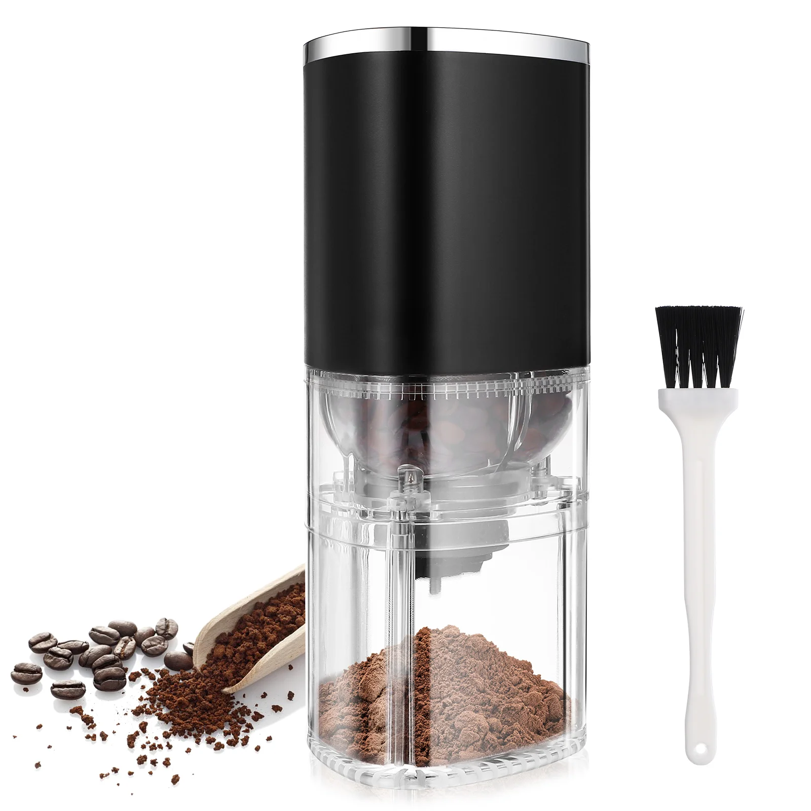 

Grinder Coffee Machine Daily Use Conical Burr Grinders for Beans Grinding Manual Timing Powder Electric PC Rechargeable