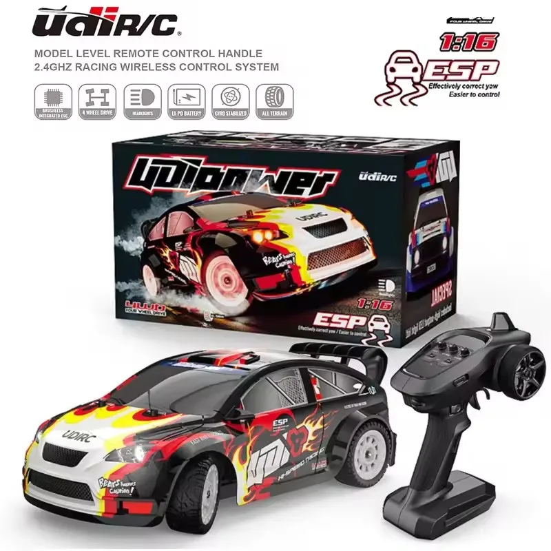 

UDIR/C UD1604 Pro RC Racing Car 1/16 60km/h RC Car High Speed 2.4G Brushless 4WD Drift Remote Control Drift Car Toys For Boys