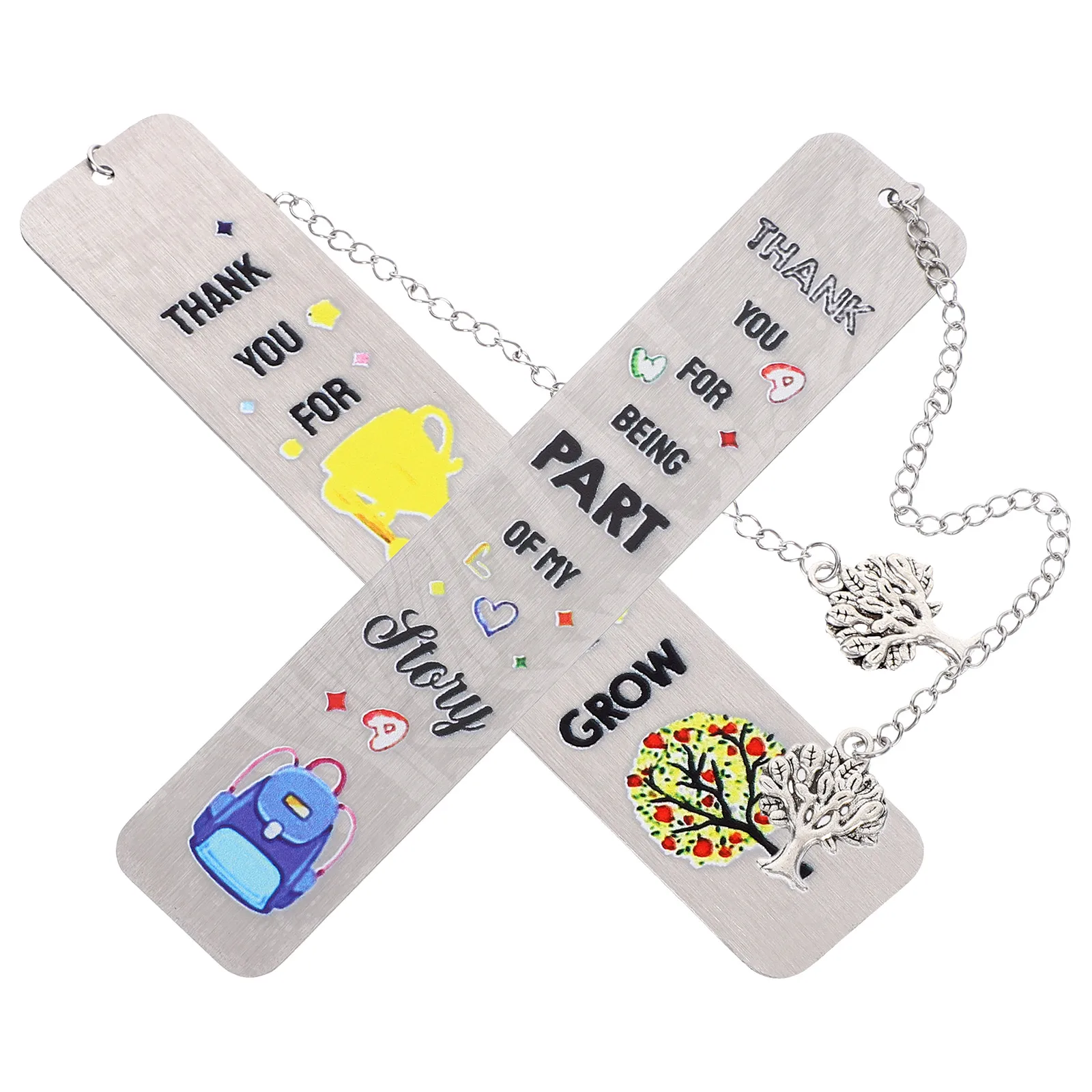 2 個のステンレス鋼のブックマーククリエイティブ装飾金属ブックマークページマーカー教師のための教室感謝祭の日のギフト