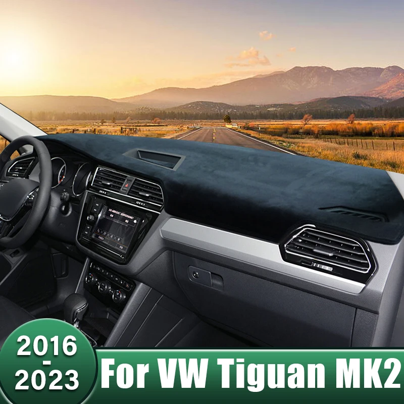 Auto-Armaturenbrett-Abdeckung, Sonnenschutz-Matte, vermeiden Sie Lichtpolster für Volkswagen VW Tiguan MK2 R Line 2016 2017 2018 2019 2020 2021 2022