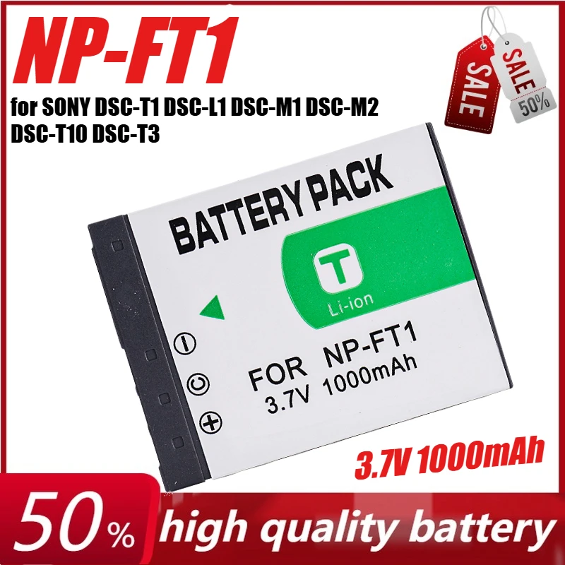 

3.7V 1000mAh NP-FT1 Battery for SONY DSC-T1 DSC-L1 DSC-M1 DSC-M2 DSC-T10 DSC-T3 DSC-T5 DSC-T10 Batteries