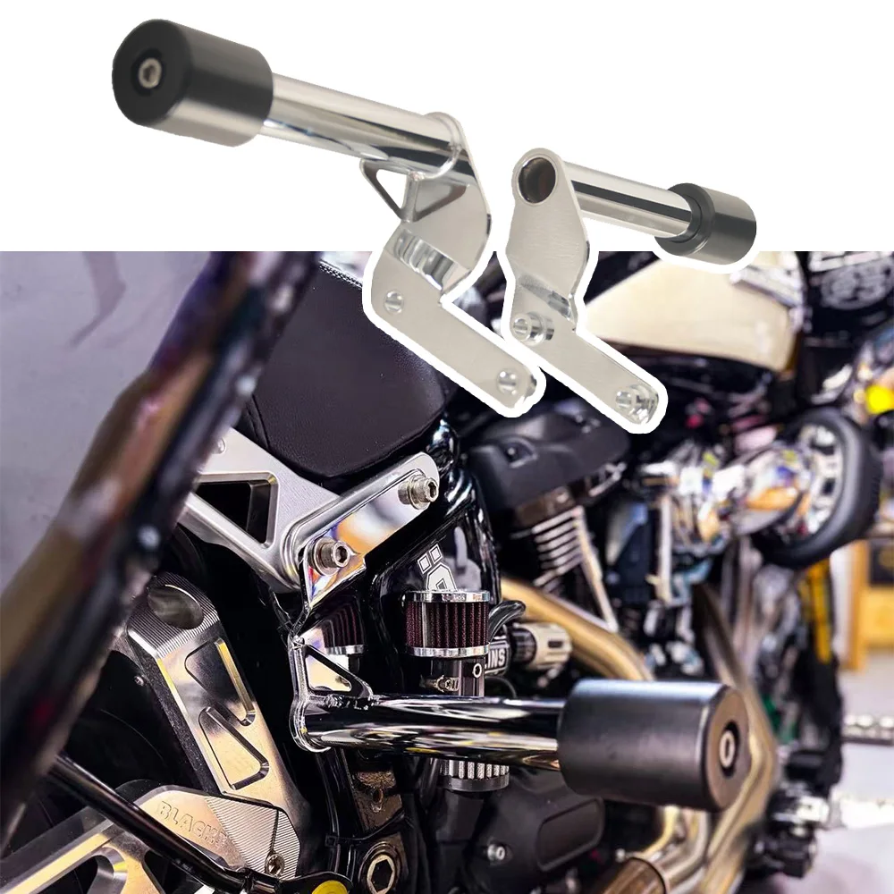 Motorcycle Accessories Chrome Club Style Rear Guard Carbon Steel Saddlebag Protect Pumpers for Harley Softail M8 2018 up