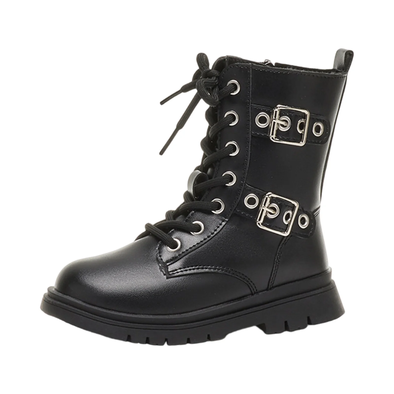 

Детские ботинки для девочек: осенне-зимняя коллекция, хит продаж, новые, с пряжкой, круглым носком, удобные, стильные, повседневные, на низком каблуке, для прогулок