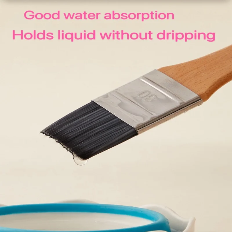 5 قطع من فرش الرسم الزيتي للشعر الصناعي المتين للمبتدئين والمحترفين #6