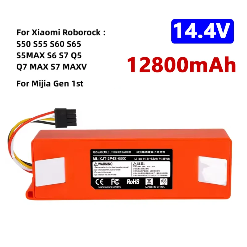 14.4V 6500mAh li-ion Battery Vacuum Cleaner accessories for xiaomi mi SDJQR01RR SDJQR02RR SDJQR03RRE35 Xiaowa C10 E20 E35 Robot