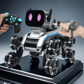 Eight-wheel stunt dog 2.4G remote control intelligent swing arm drift robot dog climbing car children's toy