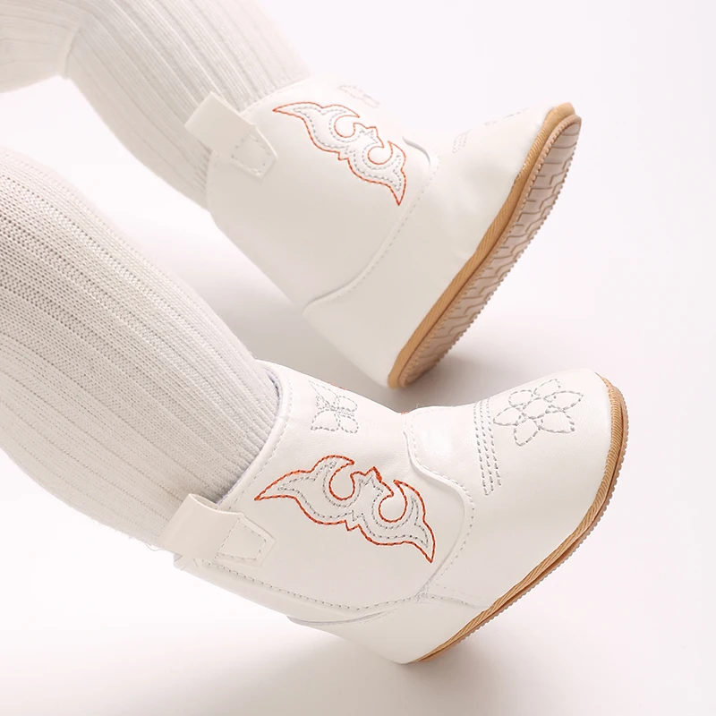 Modische Baby-Stiefel (0-18 Monate) mit niedlichem Aufdruck, hochwertiger, weicher PU-Antirutschsohle für Frühling und Herbst, Lauflernschuhe für Neugeborene – Detail 16