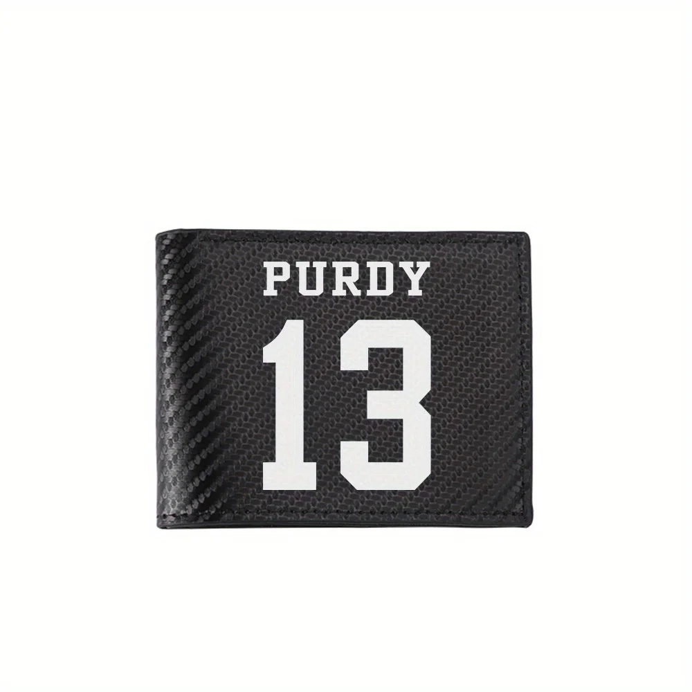 

PURDY thirteen white bold numbers Men's Wallets Simple Business Modern Stylish Printing Design Gifts For Father Boyfriend Christ