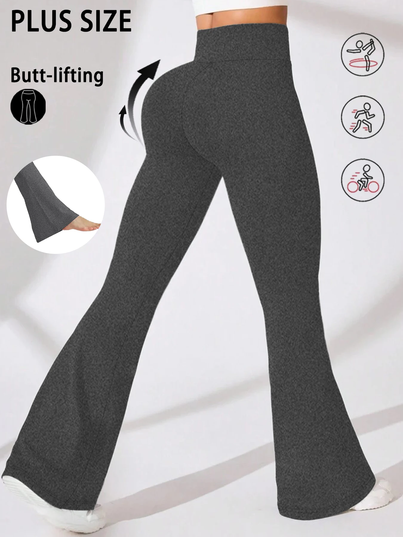 Pantalones de Campana de Talle Alto Súper Suaves para Mujer Talla Grande, Leggings con Control de Abdomen, Pantalones de Campana Suaves para Correr