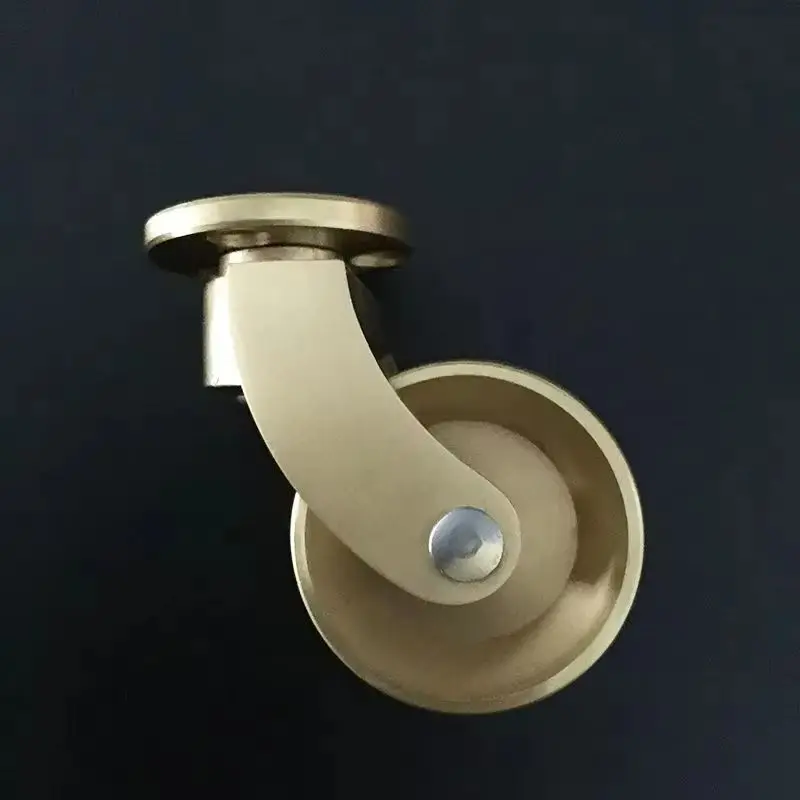 4PCS 1.25''/1.34'' Solid Brass Casters Trunk Box Trolley Cabinet Coffee Table Furniture Castors 360° Rotation Wheels Load 150KG