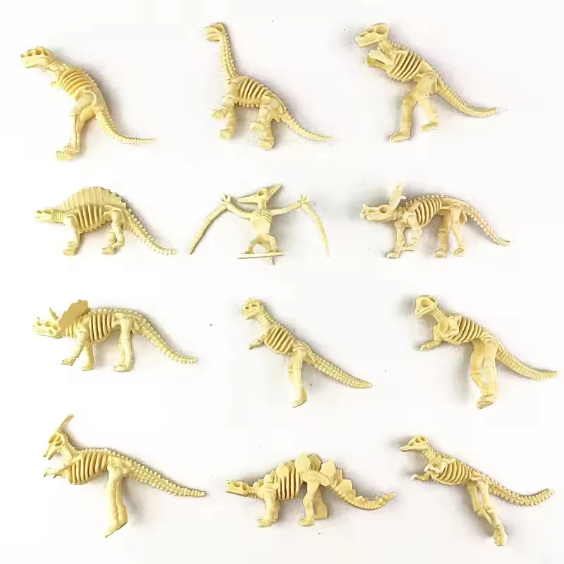 12pcs/set Jurassic Dinosaurs Skeleton Model Archaeology Tyrannosaurus Pterosaur Home Decor Toys For Children Christmas Gifts