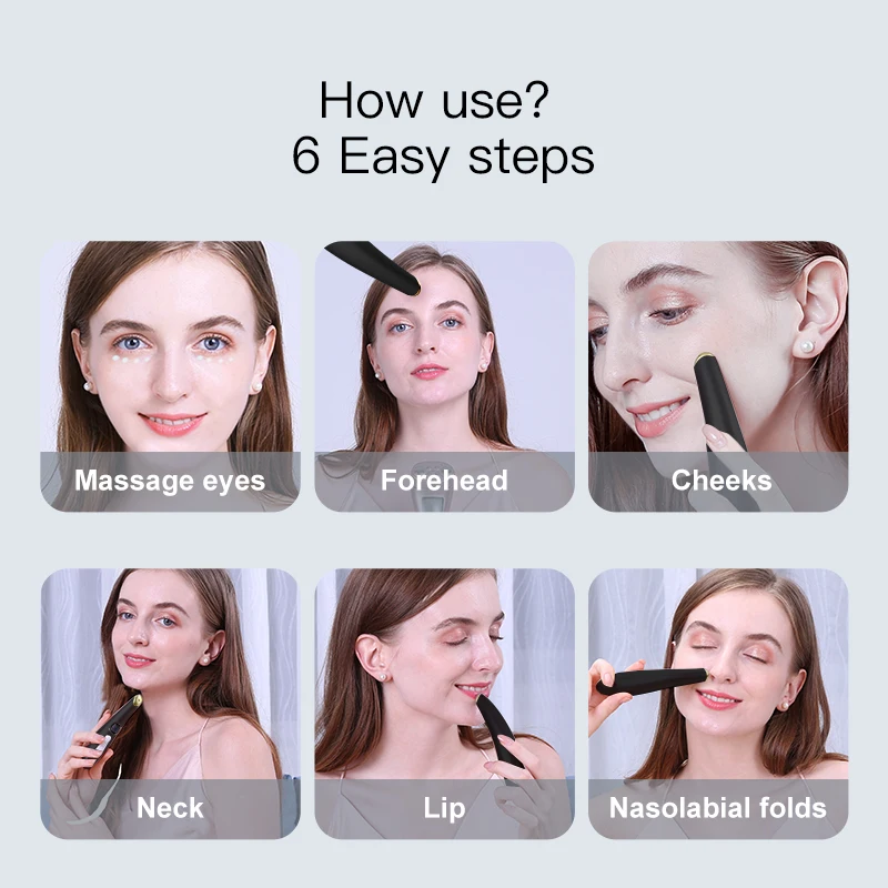 3-in-1-Augenliftstab, Schönheitsgerät, vibrierendes rotes Licht, 98 ° F bis 113 ° F LCD-Display-Augenmassagegerät für trockene Augen, dunkle Ringe, Schwellungen