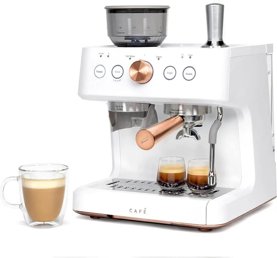 Bellissimo Semi Automatic Espresso Machine+Milk Frother | WiFi Connected, Smart Home Kitchen Essentials | Built-In Bean Grinder