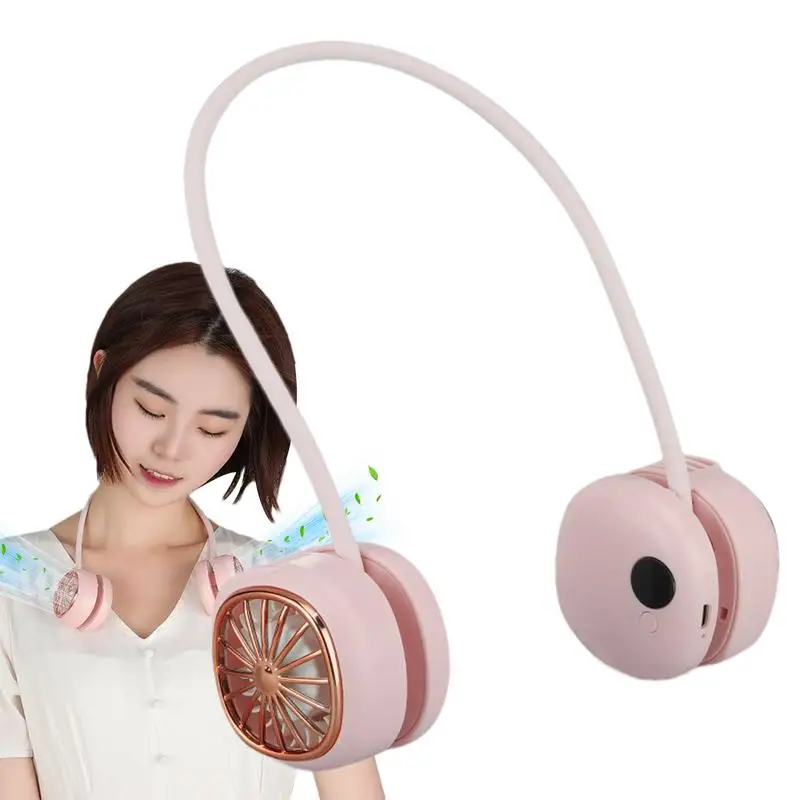 Neck Fan Fan Around Neck 3 Speeds Adjustable Personal Fan Quiet Sports Fan Cooling Fan 1000mAh Rechargeable Neckband Fan