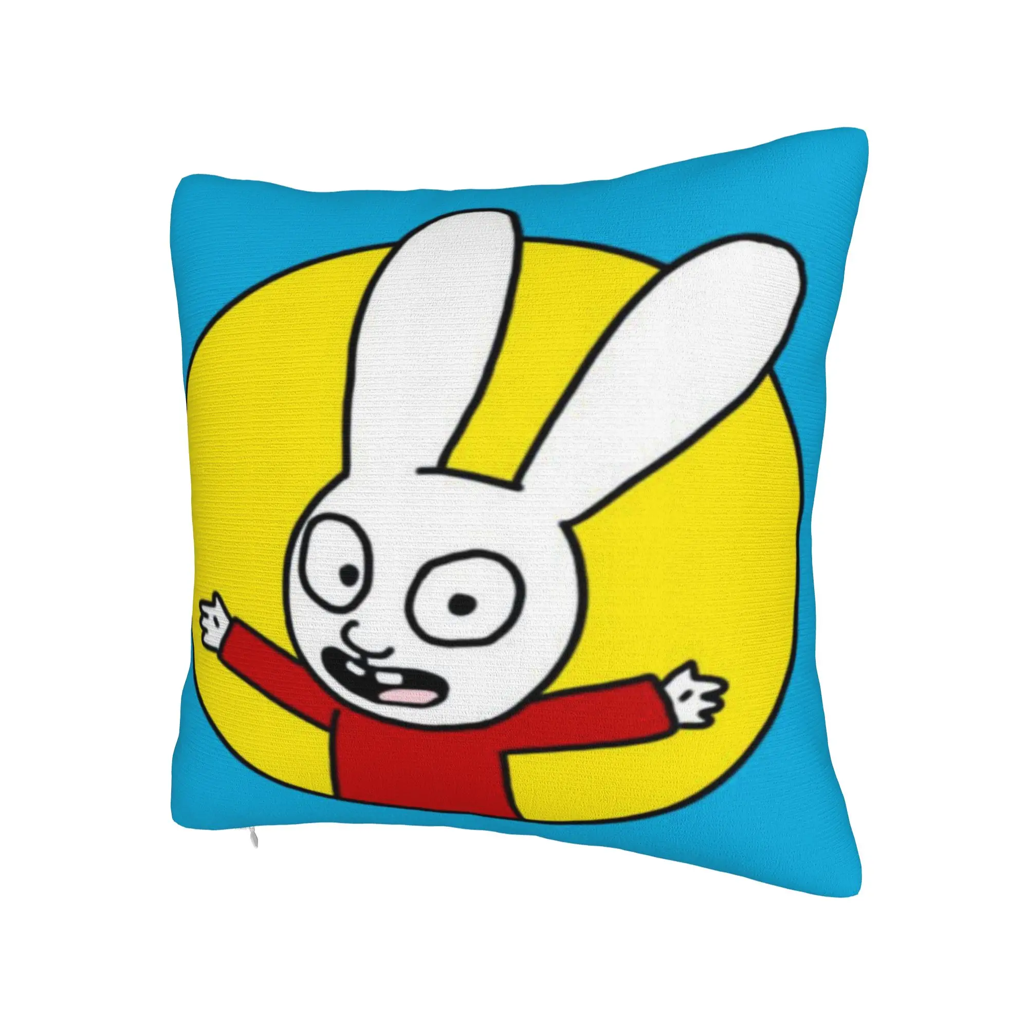 S-Simon Super Rabbit Pillow Cover  Retro Trendy Pillow Case For Sofa Car Home Decor Soft Pillowcases Birthday Present
