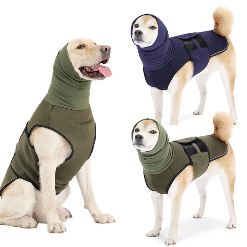 

Adjustable Chest Dog Jacket Coat with Hood for Small Medium Large Dogs, Reflective Dog Anxiety Relief Calming Vest Pet Clothes