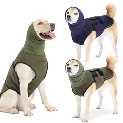 Adjustable Chest Dog Jacket Coat with Hood for Small Medium Large Dogs, Reflective Dog Anxiety Relief Calming Vest Pet Clothes