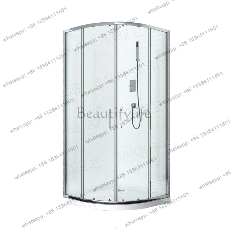 

New arc fan shower room bathroom glass screen partition toilet