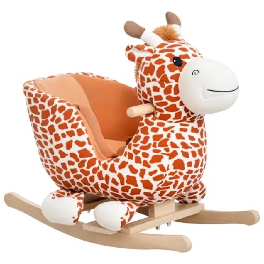 

Plush Ride-On Rocking Horse Toy Giraffe Style with Song for -36 Months, Brown