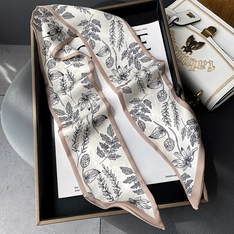 Scarf Women Silk Neck Scarves Woman Satin Foulard Luxury Luxury Brand Designer Scarf for Women Winter Collars and Scarves AC2236