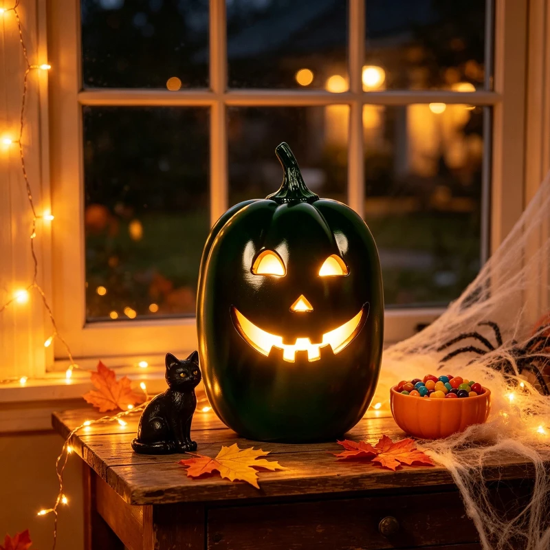 Resin pumpkin lantern Halloween atmosphere venue layout props hollow pumpkin home desktop crafts ornament