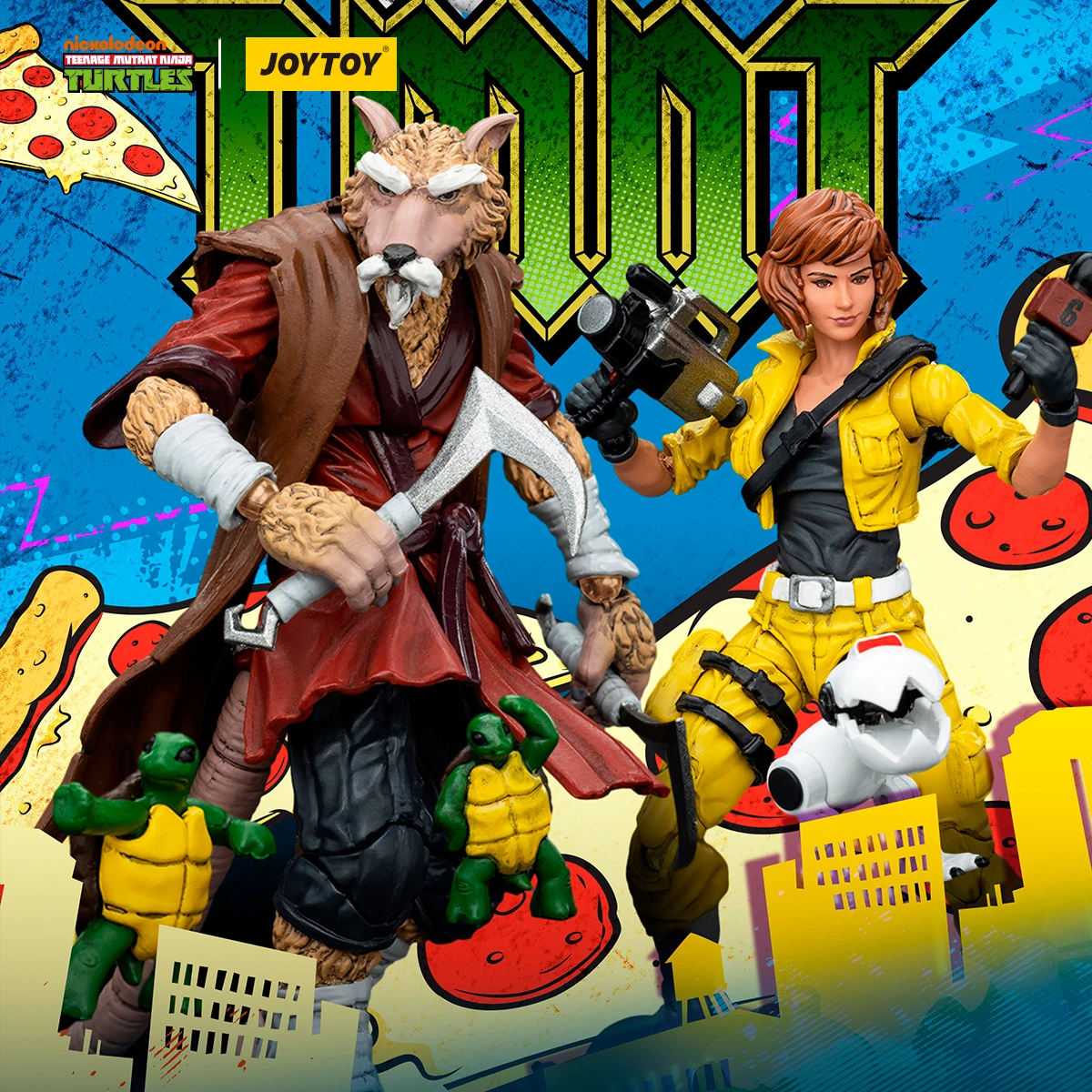 JOYTOY Черепашки-мутанты TMNT Сплитер и Эйприл О'Нил