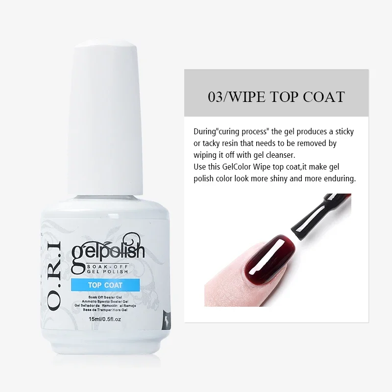 O.R.I-esmalte de uñas de Gel UV, Base de goma, capa superior, capa superior mate, imprimación de Gelpolish, laca artística