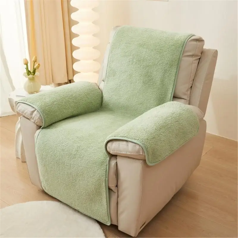 حامي مسند الذراعين سميك Lambswool Recliner غطاء واقي أثاث مريح