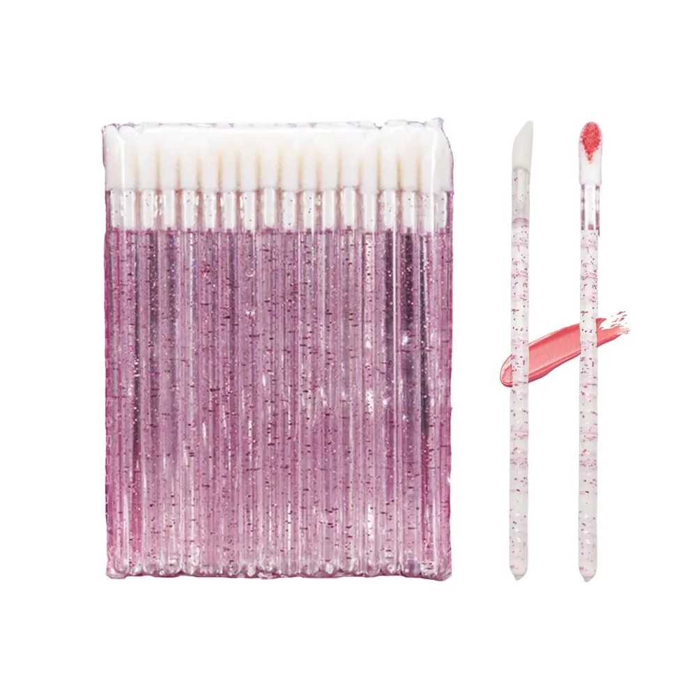 50PCS Disposable Lip Brushes - Soft Cotton Tips for Lipstick and Gloss Application