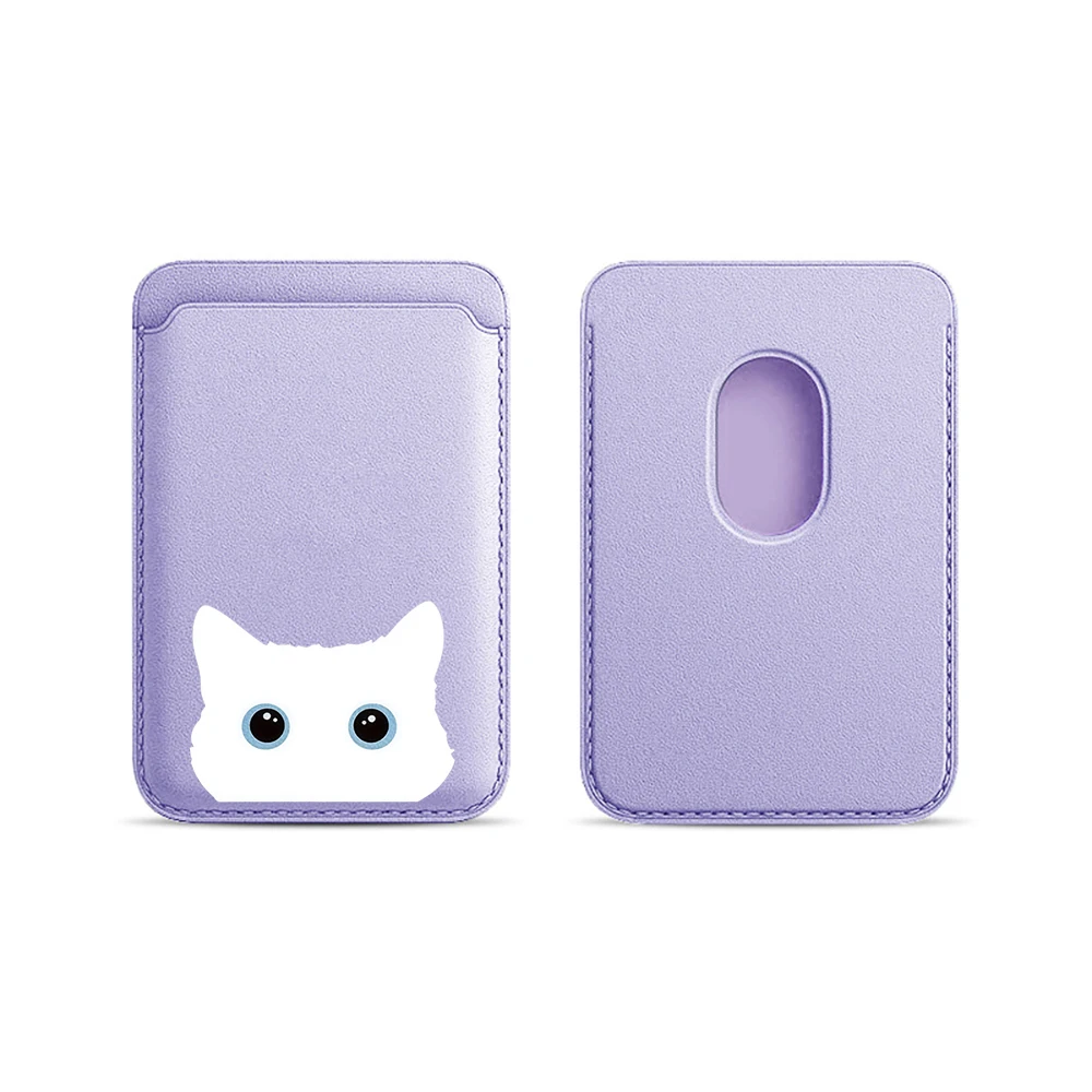 Niedliche Katzen-Lederkartenhalterung, Süße Kitty-Geldbörse, Telefonkartenhalter für Magnetische Hüllen, Geeignet für alle iPhone Magsafe-Karten-Handytaschen – Detail 8
