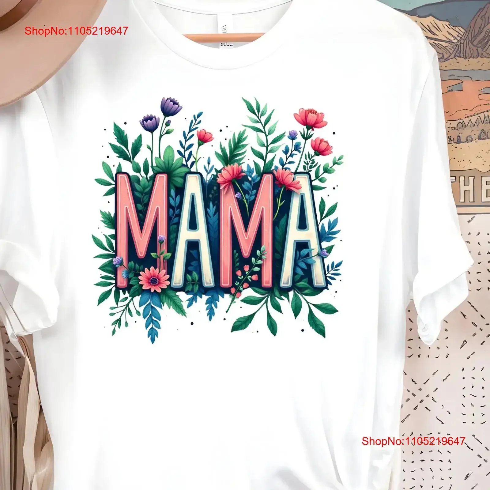 floral Mama T Shirt Strong Woman gift for mothers day tee Women's vintage Washed Unisex Casual fashion Comfortable Breathable
