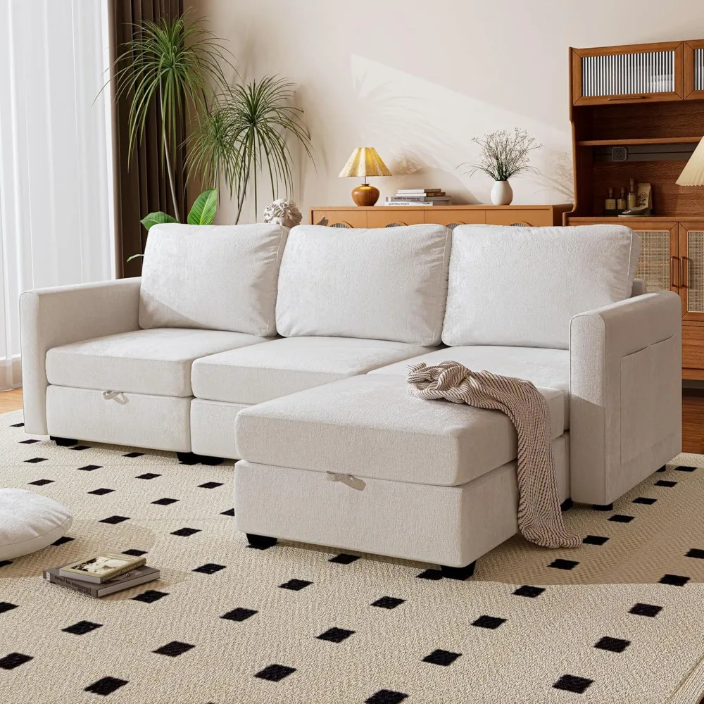 

Modular Sectional Sofa, Convertible L Shaped Sofa Couch Set with Storage for Living Room, Modern 3 Seater Modular