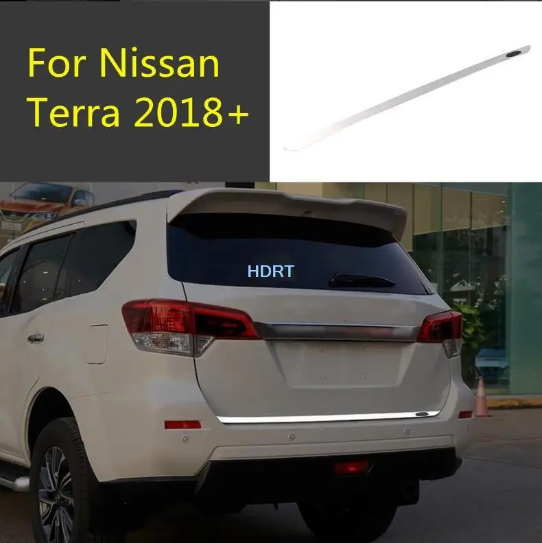 

Для Nissan Terra 2018 + крышка багажника из нержавеющей стали, крышка багажника, полоса задней двери, молдинг задних ворот, аксессуары в автомобильном стиле