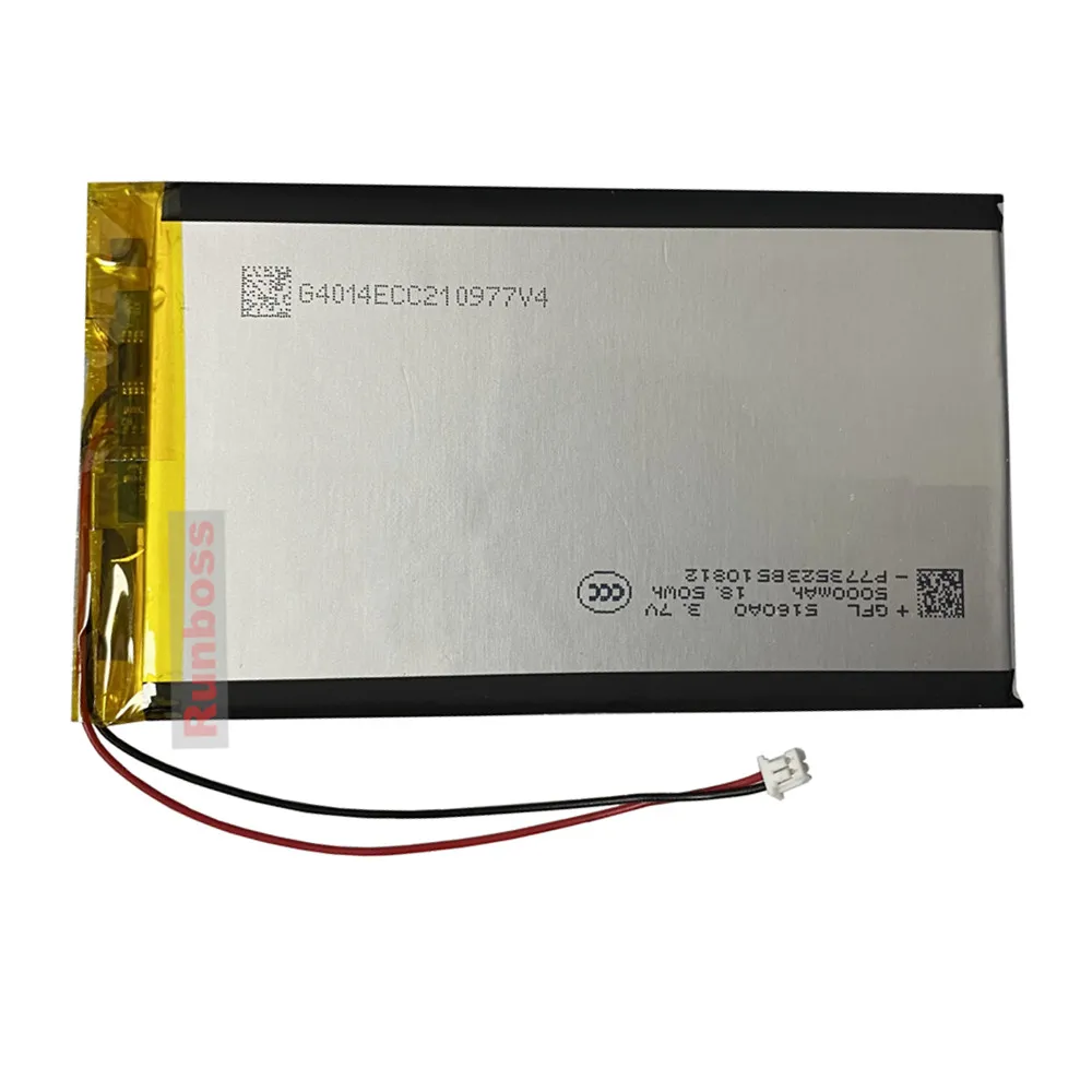 1-10PCS JST 1.25mm 2pin Connector 5060100 3.7V 5000mAh Li-Polymer battery for E-books GPS PDA Car Recorder Recreational Machines