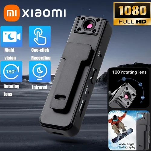 Xiaomi A9 Mini cámara de mano 1080P HD visión nocturna infrarroja Clip trasero cámara grabadora deportes al aire libre conducción cámara de mano