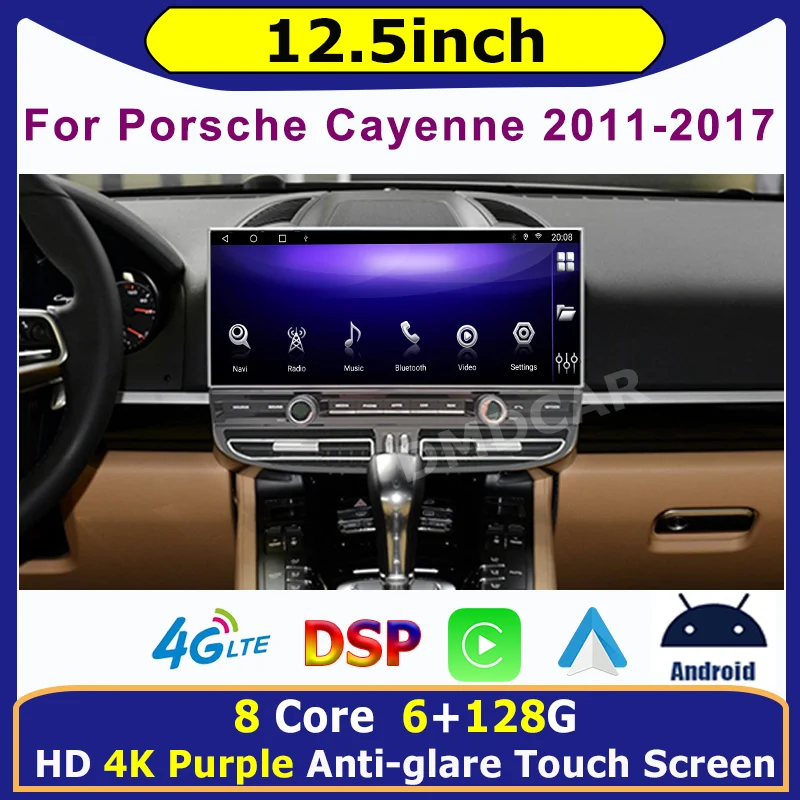 Head Unit 12.5 Inch Android Car Radio For Porsche Cayenne 2010-2017 GPS Navigation DVD Multimedia Player 8 Core Audio Auto Radio