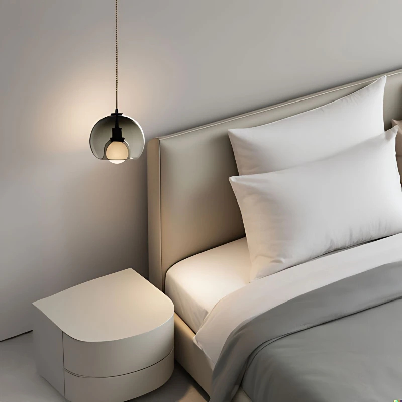 Modern Clear Glass Luster LED Pendant Light E27 Rotundity Chandelier Living Room Restaurant Kitchen Bedroom Indoor Hanging Light