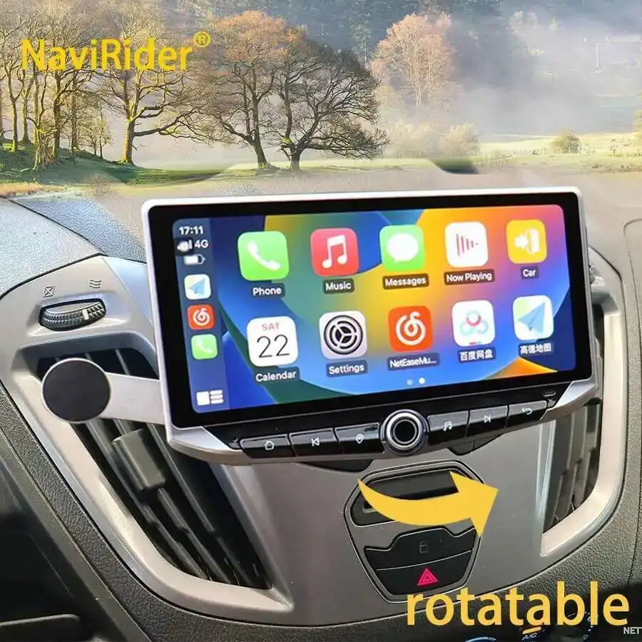 

Мультимедийный видеоплеер с GPS-навигацией, автомобильное радио для Ford Transit 2015-2018, стерео регулируемый экран, Android 15 Auto Carplay